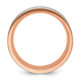 Chisel Titanium Brushed and Polished Rose IP-plated Stripes 8mm Band TB561-12.5