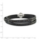 AMEN Stainless Steel Serenity Prayer Black Leather Wrap with Magnetic Clasp 22.25 Inch Bracelet BF3225-MD