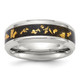 Chisel Titanium Polished with Black and Gold Foil Inlay 8mm Band TB524-9