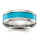 Chisel Titanium Polished with Turquoise Inlay 8mm Band TB537-13