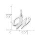 10k White Gold Small Fancy Script Initial W Charm 10YC651W