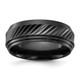 Chisel Black Zirconium Polished Grooved 8mm Band ZCR122-10