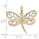 10k Tri-Color Dragonfly w/Beaded D/C Wings Charm 10K9439