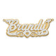 10k Yellow Gold  and Rhodium 3D Diamond with Heart Name Plate 10XNA40