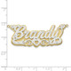10k Yellow Gold  and Rhodium 3D Diamond with Heart Name Plate 10XNA40
