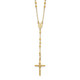 10k Diamond-cut 3mm Beaded Semi-solid Rosary Necklace 10SF2065-24