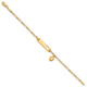 14k Cut-out Heart w/Dangling Heart Children's Figaro Link ID Bracelet BID54-6