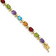 14k Alternating Rainbow Gemstone Amethyst Peridot Garnet Citrine Blue Topaz 7 inch Bracelet BM4501-RB-Y