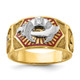 IBGoodman 10k Two-tone Men's Polished and Textured with Multi-color Enamel Masonic Shriner's Ring B02420-0YW