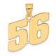 14k Polished Block Number 56 Pendant BN56