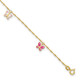 14k Enameled Butterfly 9in Plus 1in Ext Anklet ANK88-10