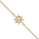 14k Polished Captains Wheel 9in Plus 1in. Ext. Anklet ANK285-9