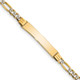 14k w/Rhodium Children's Pav Figaro Link ID Bracelet BID47-6