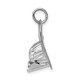 14k White Gold 3-D Large Fireman's Hat Charm A0412W