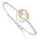 14k Two-tone Diamond Circle Cluster Bar 7in w/.5in ext Bracelet BM6907-020-WYA