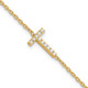 14K Diamond Sideways Letter T w/ 1in ext. Bracelet BM9951T-013-YA