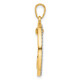 14k and White Rhodium D/C Anchor Dangle in Circle Pendant C4920
