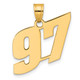 14k Polished Block Number 97 Pendant BN97