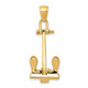 14k 3-D T-Bar Style Anchor Pendant C3340