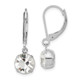 1928 Jewelry Silver-tone Clear Round Cut Crystals from Swarovski Dangle Leverback Earrings BF2394