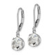 1928 Jewelry Silver-tone Clear Round Cut Crystals from Swarovski Dangle Leverback Earrings BF2394