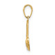 14k w/Rhodium Diamond-cut Humming Bird Pendant C3477DC/RH