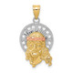 14K Tri-color Diamond-cut Christ Charm D3702