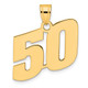 14k Polished Block Number 50 Pendant BN50