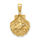 14k Sea Turtle in a Shell Pendant D4394