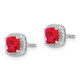 14k White Gold Cushion Ruby and Diamond Halo Earrings EM4241-RU-015-WA