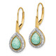 14k Pear Amazonite and Diamond Leverback Earrings EM7136-AZ-019-YA