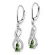 14k White Gold Green/White Diamond Leverback Earrings EM5581-GD-050-WA