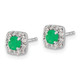 14K White Gold Lab Grown VS/SI FGH Dia and Cr Emerald Square Halo Earrings EM5589-CEM-020-WLG