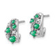 14k White Gold Diamond and Emerald Polished Post Hoop Earrings EM5595-EM-004-WA