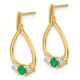 10k  Emerald and White Sapphire Post Dangle Earrings EM5598-EM-1Y