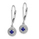 14K White Gold Lab Grown VS/SI FGH Dia Cr Sapphire Leverback Earrings EM5605-CSA-020-WLG