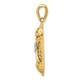 14K w/ White Rhodium Mezuzah W/Shin Charm CG38