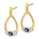 10k  Blue and White Sapphire Post Dangle Earrings EM5598-SA-1Y