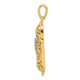 14K w/ White Rhodium 3D Mezuzah W/Shin Charm CG40