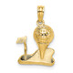 14k Solid Polished Golfing Charm D1435