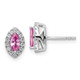 14K White Gold Lab Grown VS/SI FGH Dia and Cr Pink Sapphire Post Earrings EM9354-CPS-020-WLG