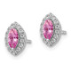 14K White Gold Lab Grown VS/SI FGH Dia and Cr Pink Sapphire Post Earrings EM9354-CPS-020-WLG
