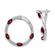 14k White Gold Garnet and Diamond Hoop Earrings EM7456-GA-026-WA