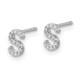 14K White Gold Lab Grown VS/SI FGH Dia Letter S Initial Post Earrings EM4169S-008-WLG