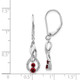 14k White Gold Red/White Diamond Leverback Earrings EM5581-RD-050-WA