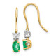 14k Two-tone 1/8ct Diamond and Oval Emerald Shepherd Hook Earrings EM5600-EM-013-YWA
