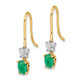 14k Two-tone 1/8ct Diamond and Oval Emerald Shepherd Hook Earrings EM5600-EM-013-YWA