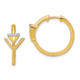 14k Satin/Polished Diamond Triangle Hinged Hoop Earrings EM6866-005-YA