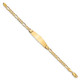 14k Figaro Soft Diamond Shape ID Bracelet FIG110IDC-7