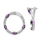 14k White Gold Amethyst and Diamond Hoop Earrings EM7456-AM-026-WA